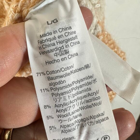 MADEWELL Baez Orange Stripe Wool Blend Pullover Sweater Womans Large Slouchy - Picture 9 of 9